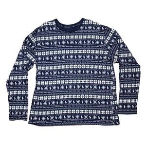 Polo Ralph Lauren Holiday Pajama Shirt XL‎ Cotton Sleepwear AOP Pony Snowflakes